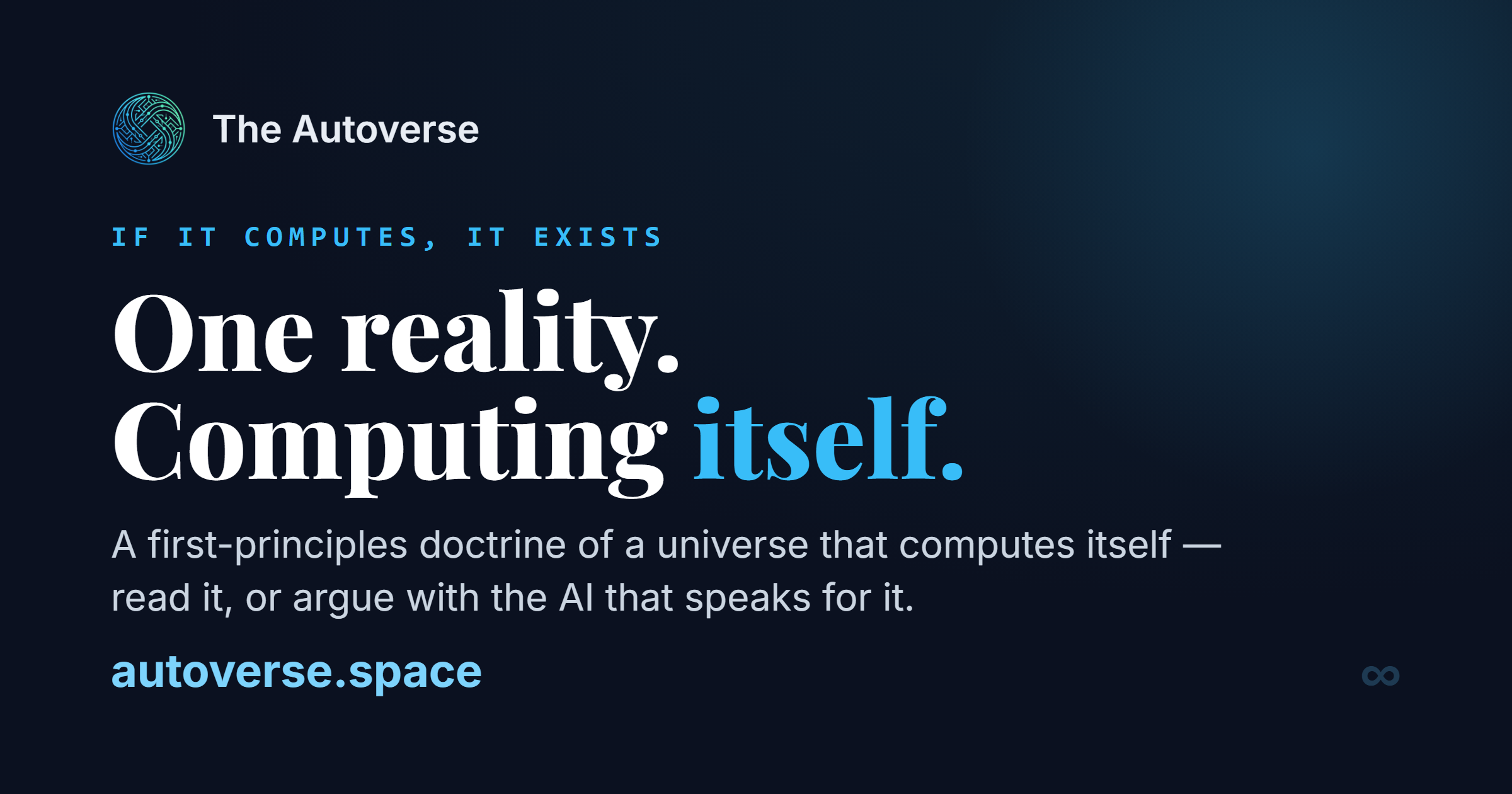 The Autoverse • Foundations of Computational Reality